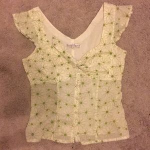 Cute Embroidered Flower Top